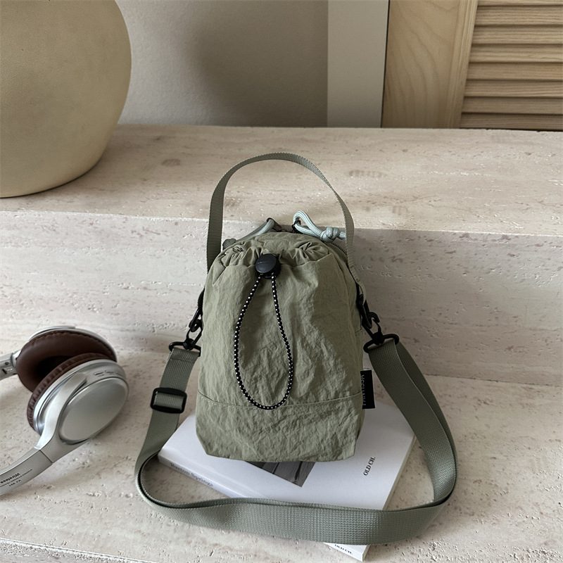 Nylon Drawstring Bucket Crossbody Mini Phone Bag view 2