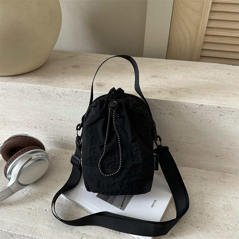 Nylon Drawstring Bucket Crossbody Mini Phone Bag view 3