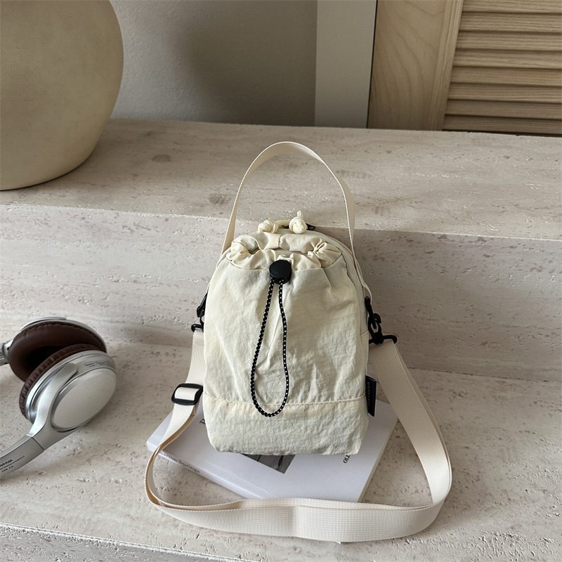 Nylon Drawstring Bucket Crossbody Mini Phone Bag view 4