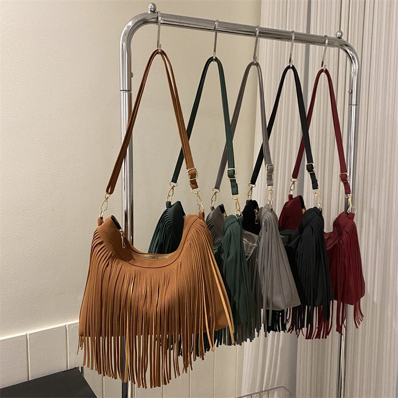 French Fringe Bucket Crossbody Bag