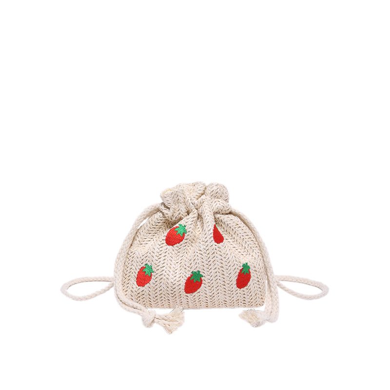 Woven Straw Mini Bucket Crossbody Bag view 6