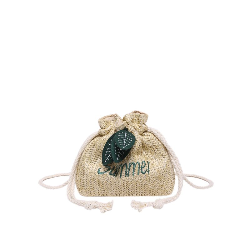 Woven Straw Mini Bucket Crossbody Bag view 9