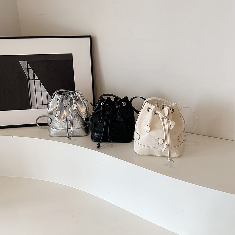 Ruched Drawstring Bucket Bag