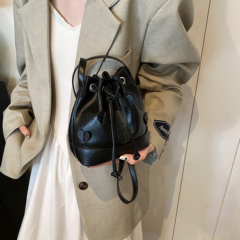 Ruched Drawstring Bucket Bag view 3