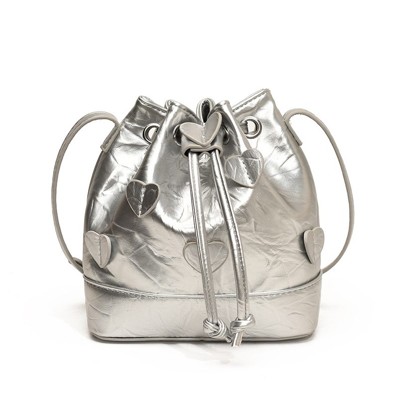Ruched Drawstring Bucket Bag view 5