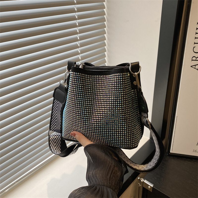 Rhinestone Colorful Bucket Crossbody Bag view 2