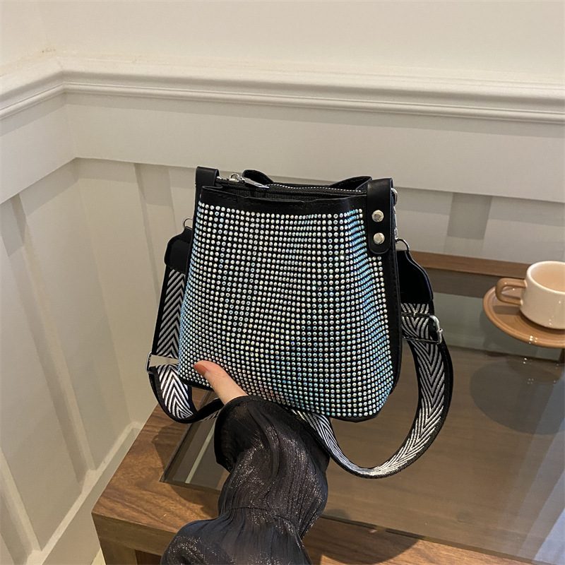 Rhinestone Colorful Bucket Crossbody Bag view 3