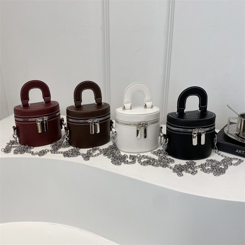 Double Zipper Bucket Crossbody Bag
