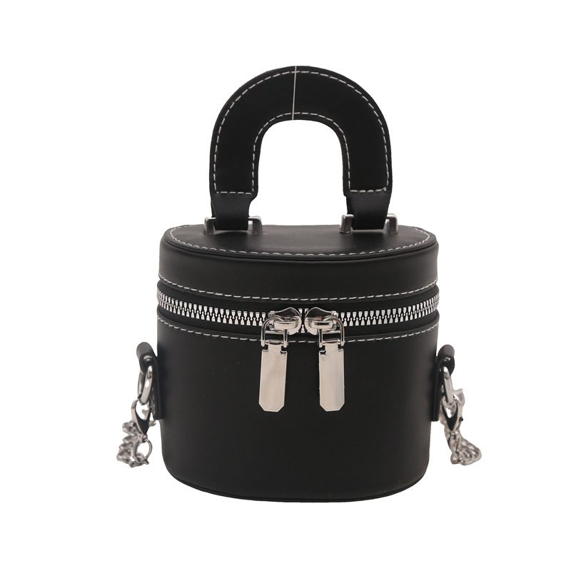 Sac seau porté épaule à double fermeture éclair view 5