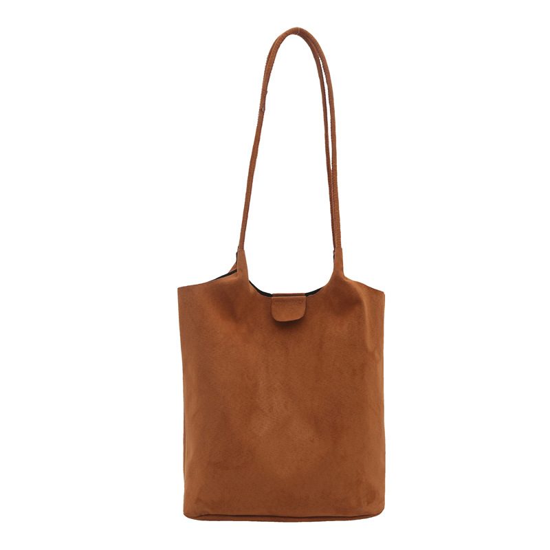 Suede Tote Bucket Bag Large Capacity Shoulder view 7