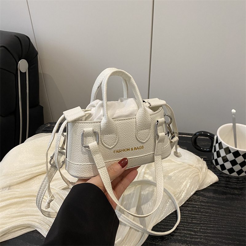 Solid Color Drawstring Bucket Crossbody Bag view 2