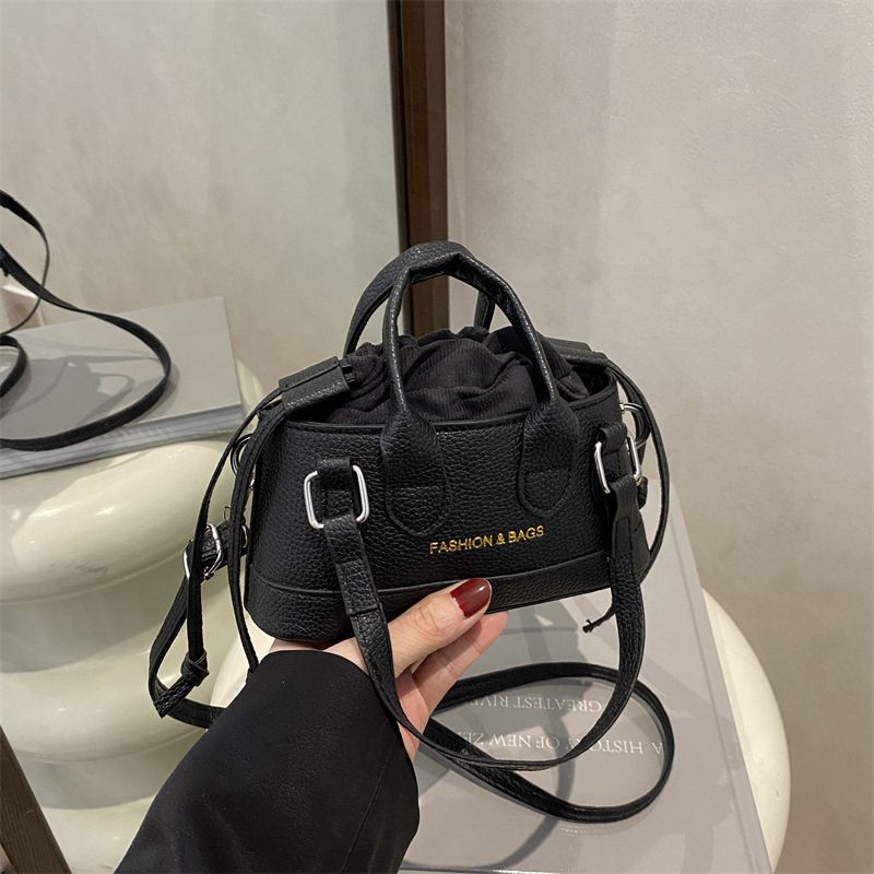 Solid Color Drawstring Bucket Crossbody Bag view 4