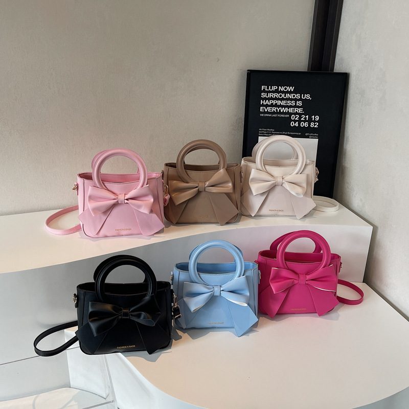 Sweet Bow Bucket Shoulder Crossbody Bag