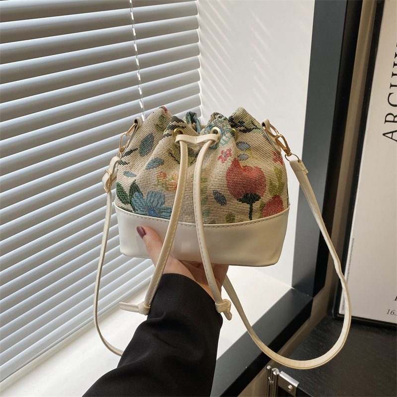 Bohemian Drawstring Bucket Crossbody Bag view 2