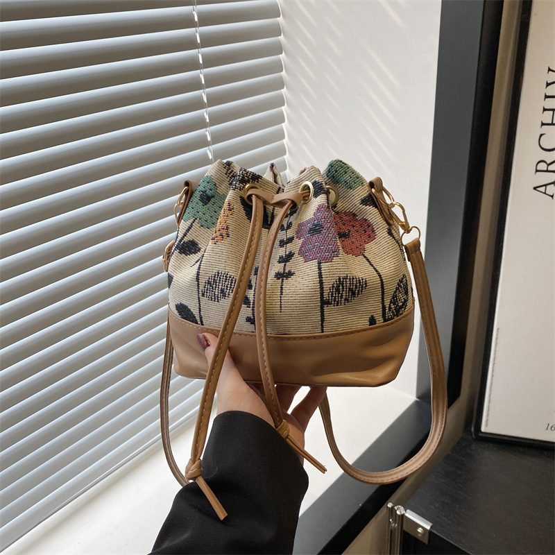 Bohemian Drawstring Bucket Crossbody Bag view 4