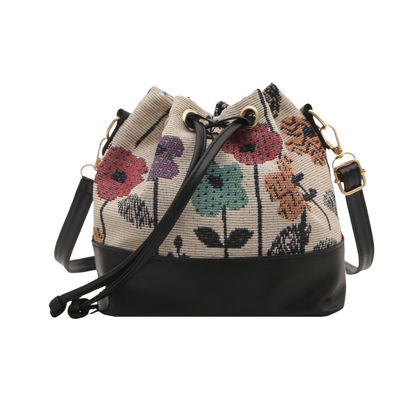 Bohemian Drawstring Bucket Crossbody Bag view 9