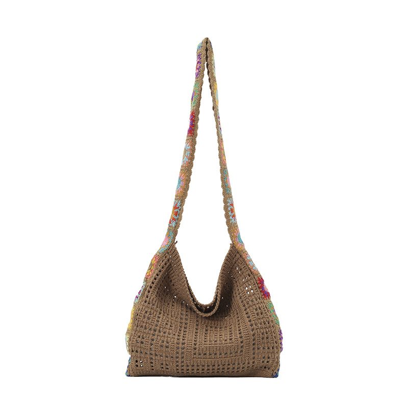 Woven Hollow-Out Bucket Bag view 7