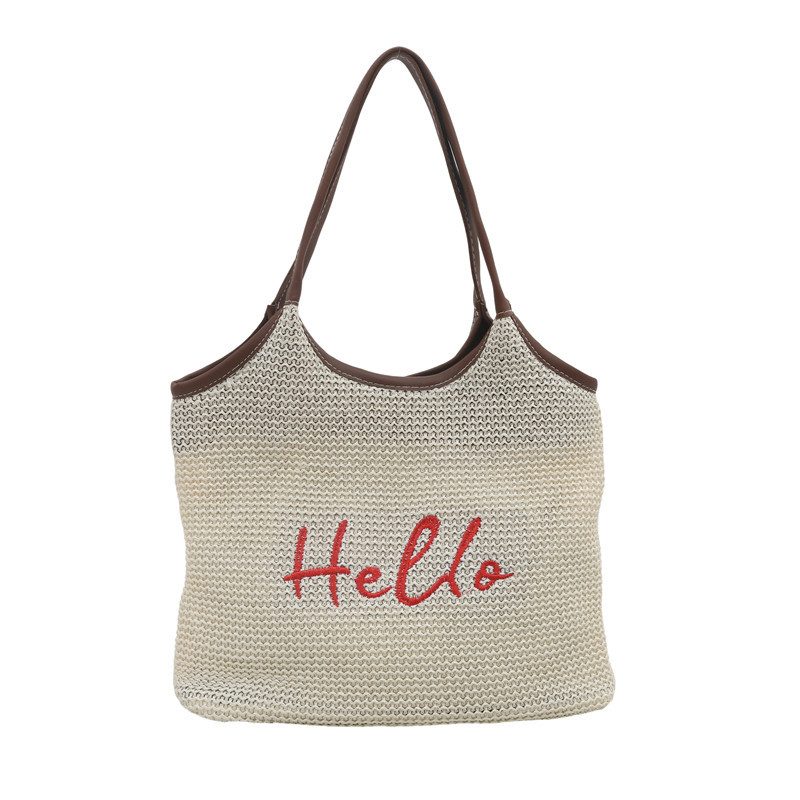 Woven Straw Bucket Shoulder Bag view 6