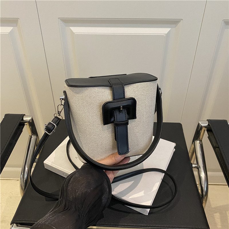Canvas Color-Block Bucket Crossbody Bag view 3