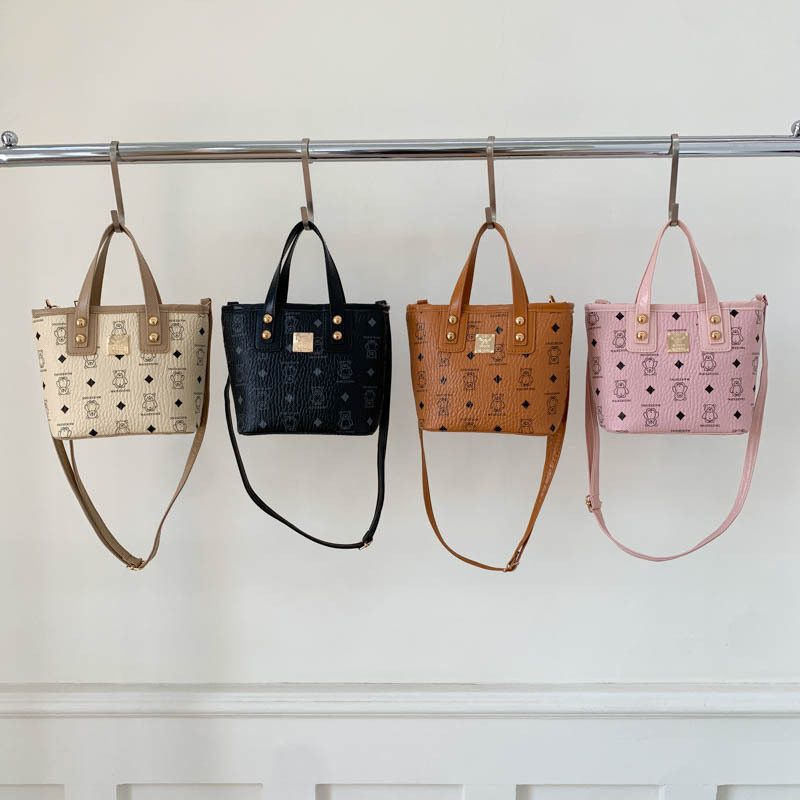 Printed Bucket Basket Shoulder Bag