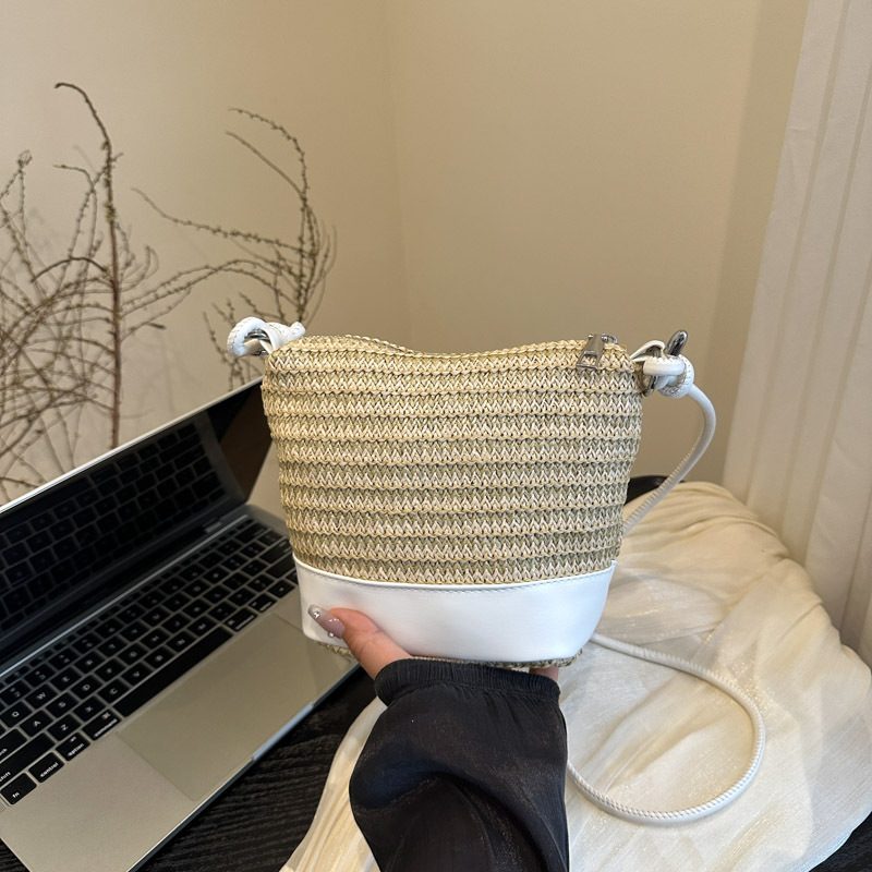 Woven Bucket Crossbody Handbag view 2