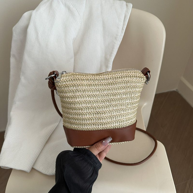 Woven Bucket Crossbody Handbag view 3