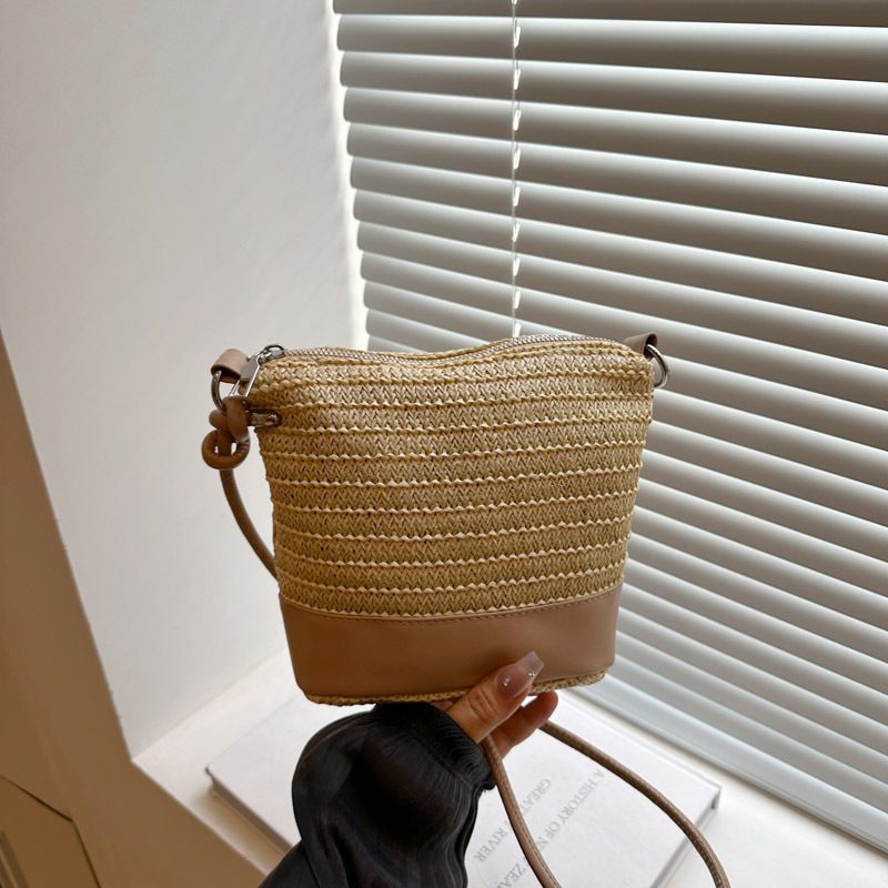 Woven Bucket Crossbody Handbag view 4