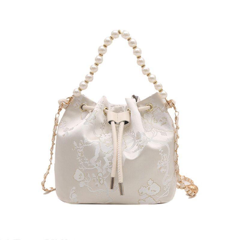 Pearl Embroidered Bucket Crossbody Bag view 9