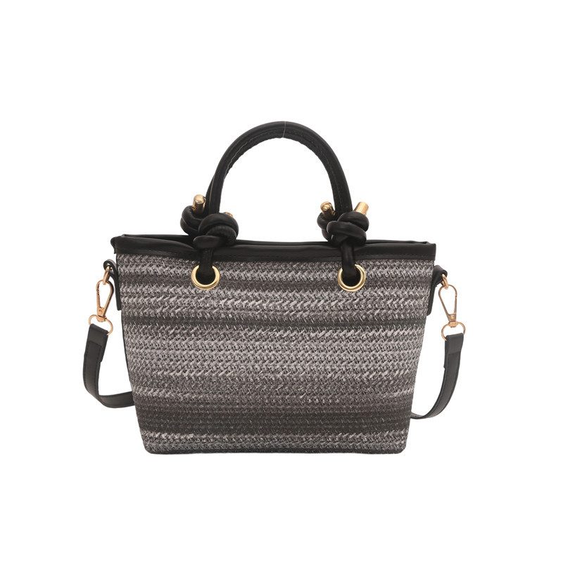 Woven Straw Bucket Crossbody Bag view 6