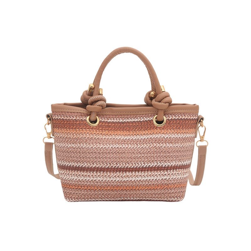 Woven Straw Bucket Crossbody Bag view 7