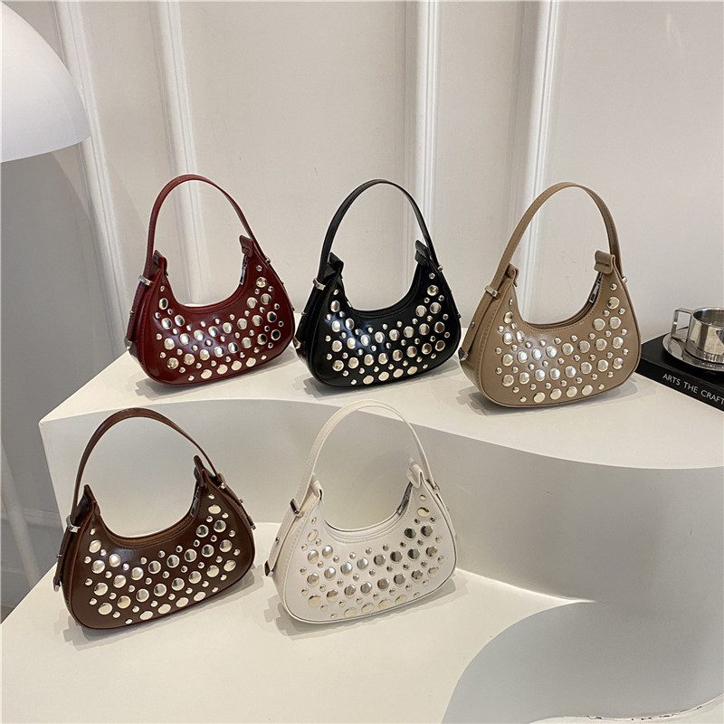 Studded Large Capacity Bucket Bag