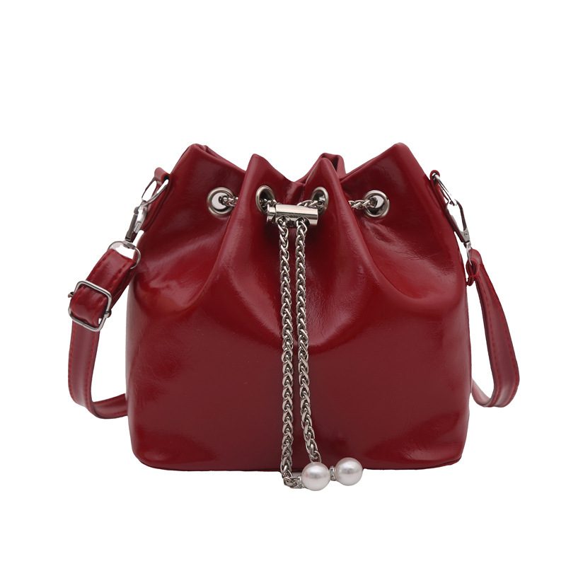 Drawstring Chain Large-Capacity Bucket Bag view 8