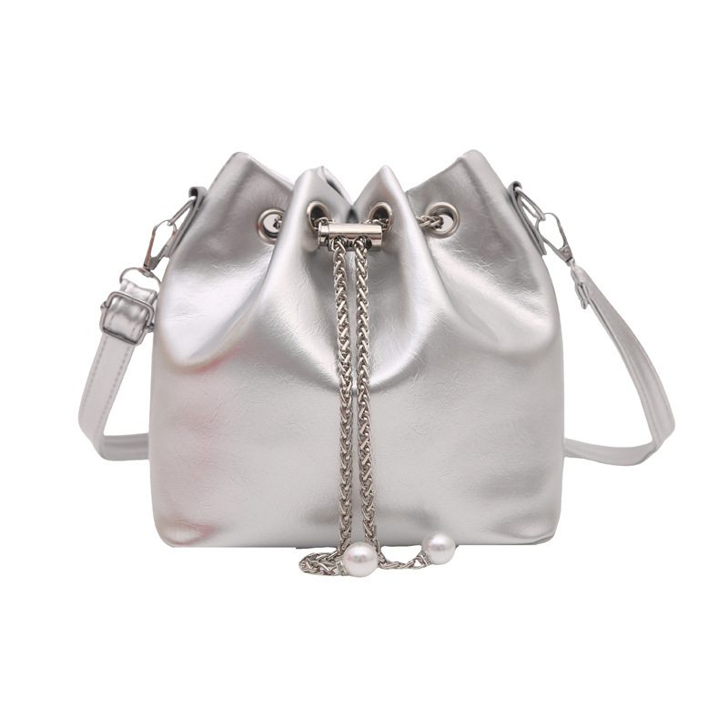 Drawstring Chain Large-Capacity Bucket Bag view 9
