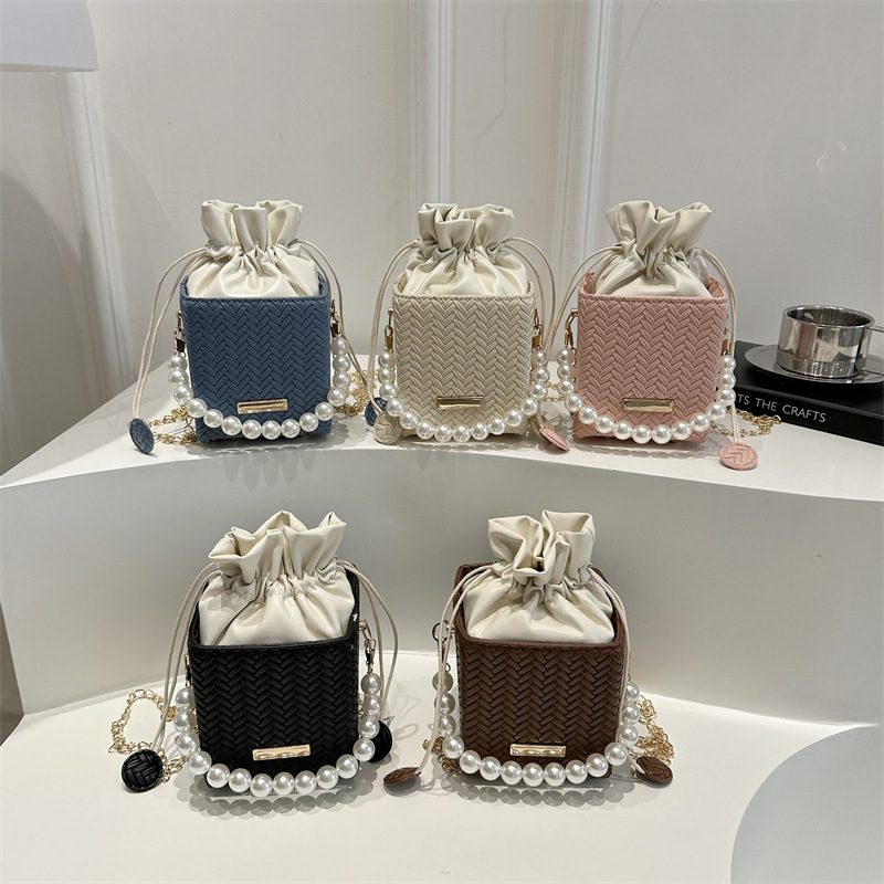 Pearl Top-Handle Bucket Bag