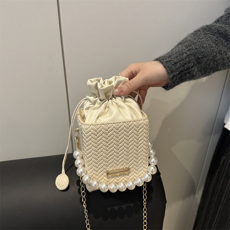 Pearl Top-Handle Bucket Bag view 4