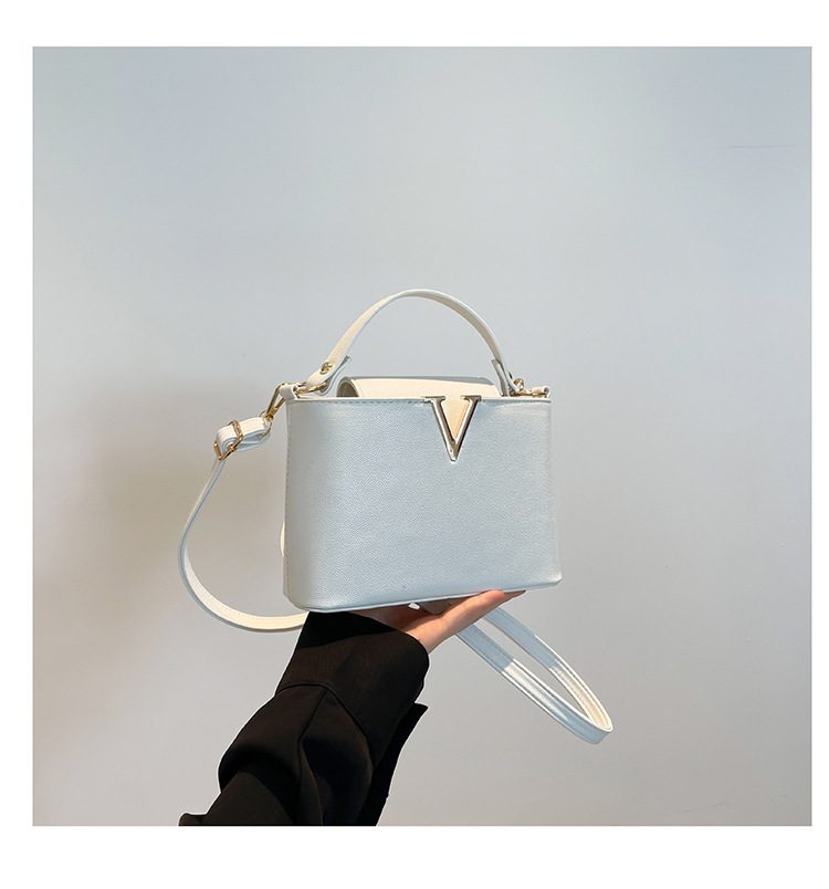 V-Decor Top-Handle Bucket Bag view 7