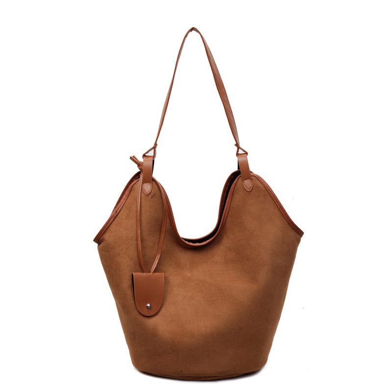 Matte Large Capacity Bucket Tote Bag view 7