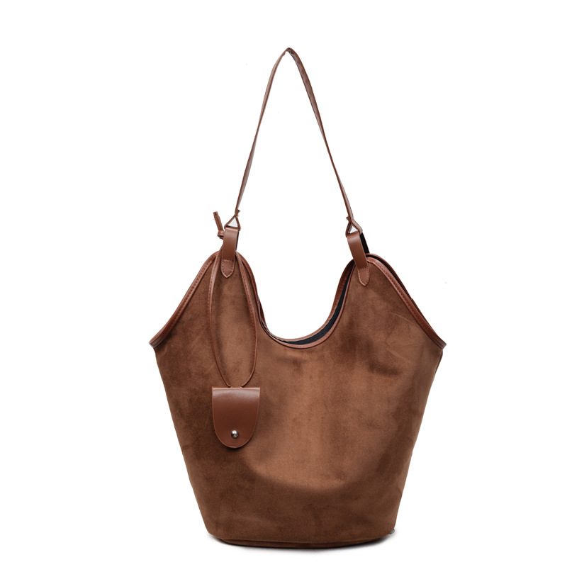 Matte Large Capacity Bucket Tote Bag view 8