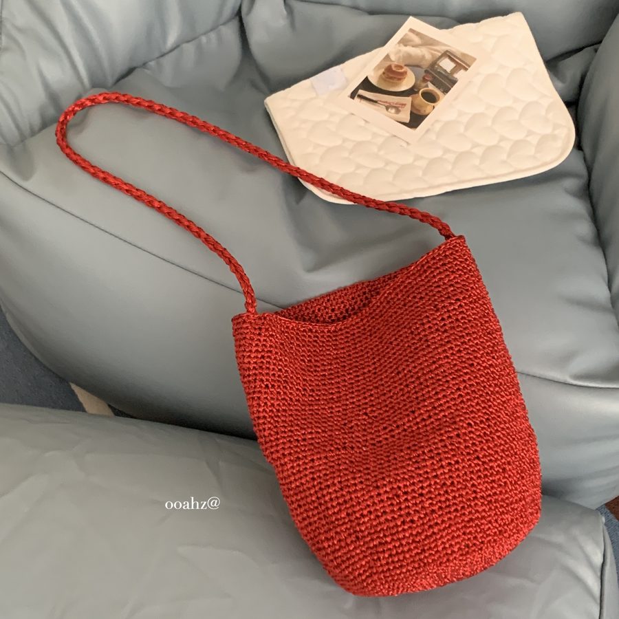 Handwoven Sequin Bucket Shoulder Bag view 4