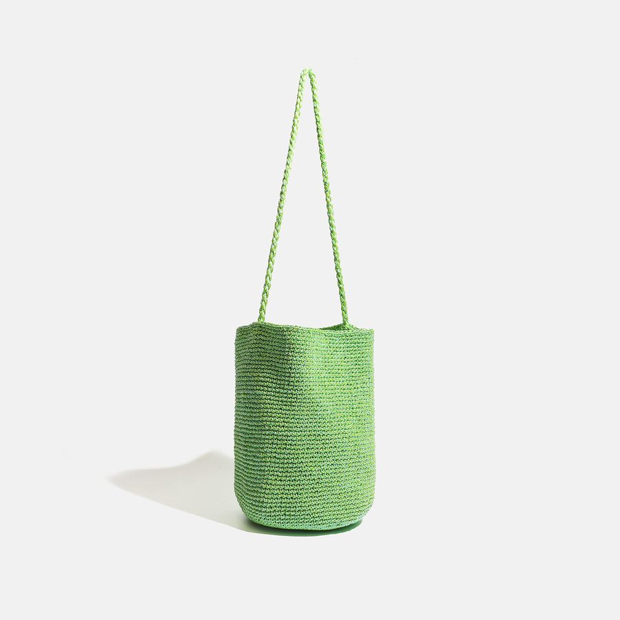 Metallic Thread Woven Bucket Bag view 3