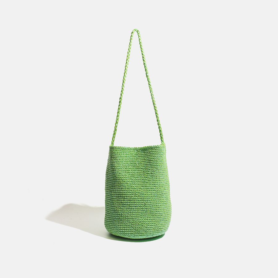 Metallic Thread Woven Bucket Bag view 9