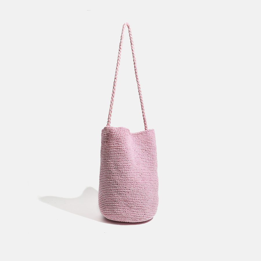 Woven Gold Silver Thread Bucket Bag view 5