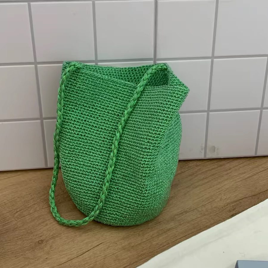 Woven Gold Silver Thread Bucket Bag view 9