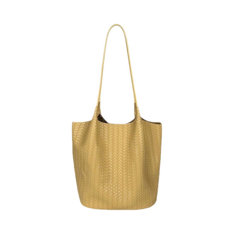 Tas Tote Bucket Besar Minimalis Anyaman view 4