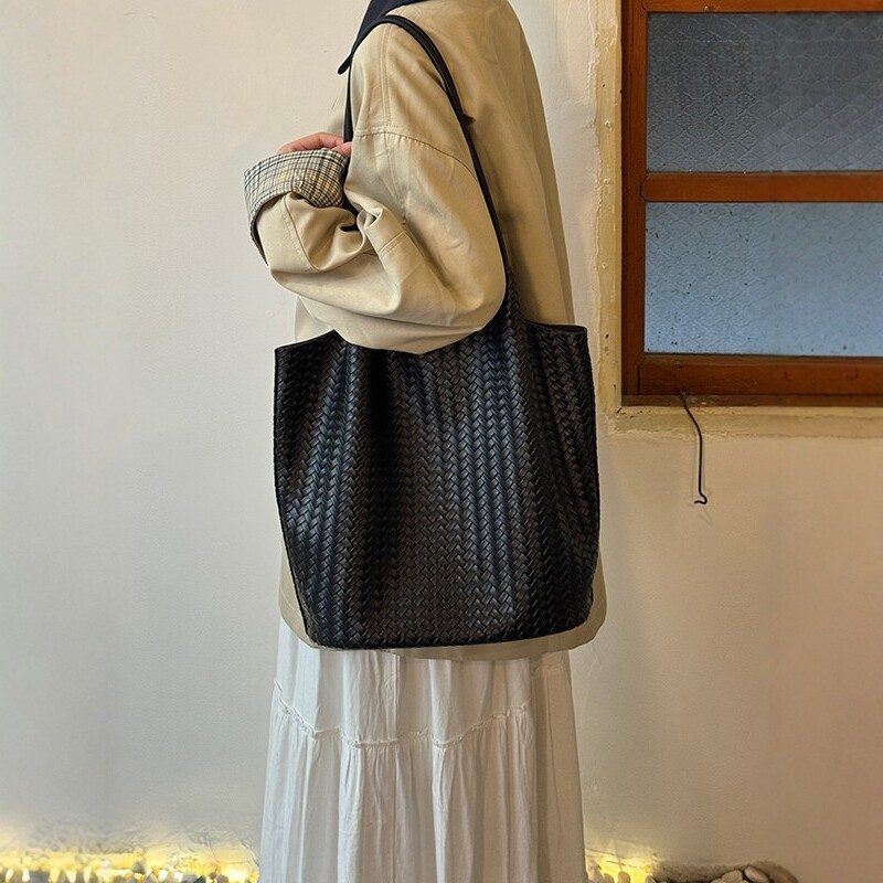 Woven Beach Vacation Bucket Bag view 2