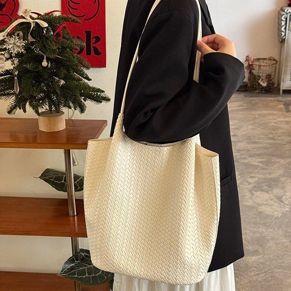 Woven Beach Vacation Bucket Bag view 3