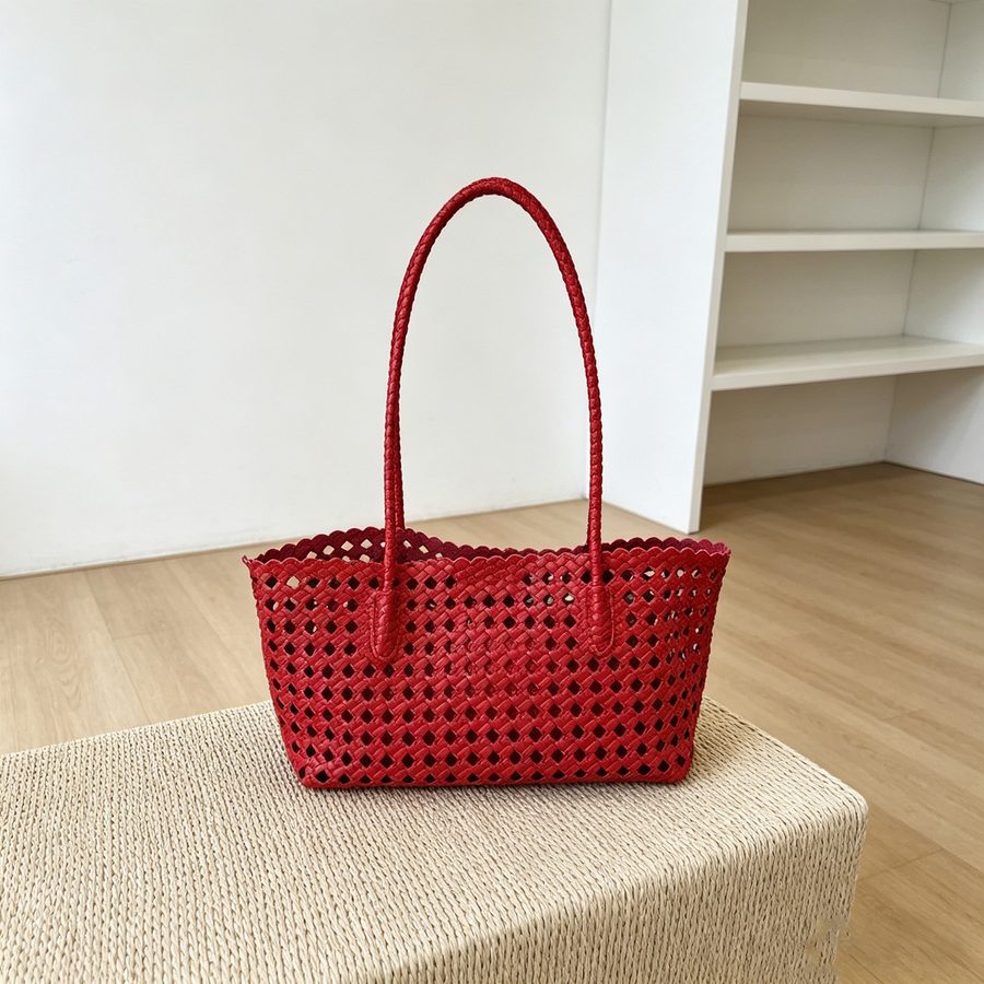 Set Tas Tote Keranjang Anyaman Berlubang view 2