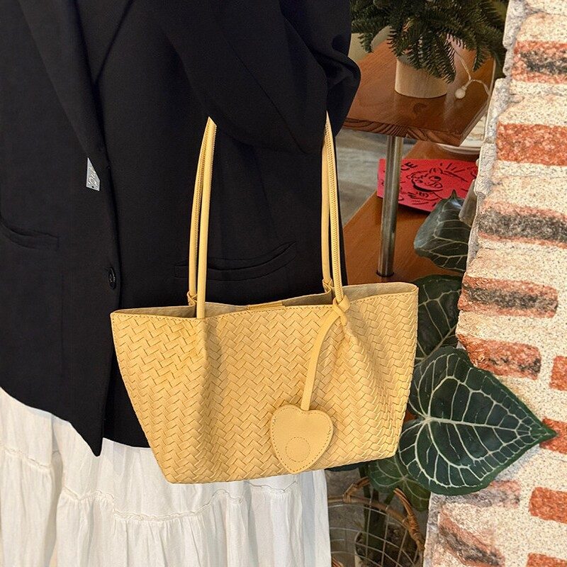 Weiche Leder gewebte Korb-Schultertasche view 2