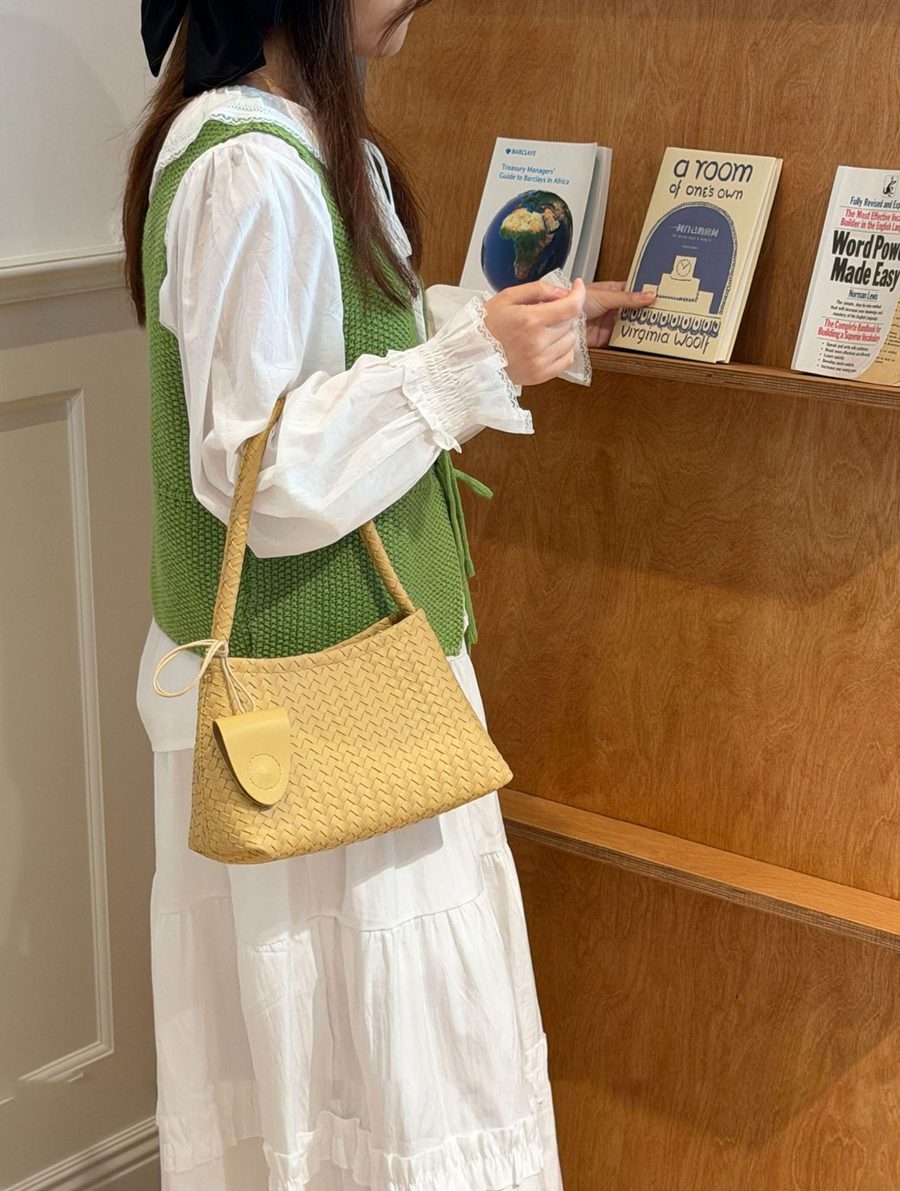 Woven Top-Handle Bucket Bag Set view 10