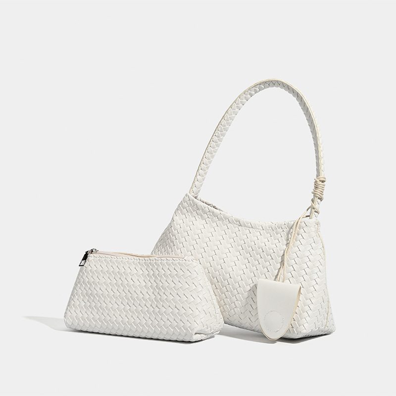 Woven Top-Handle Bucket Bag Set view 3